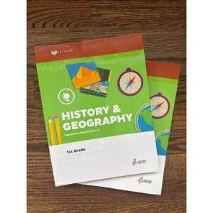 Lifepac History & Geography 1st Grade Teacher's Guide Part 1 & 2 AOP Homeschool